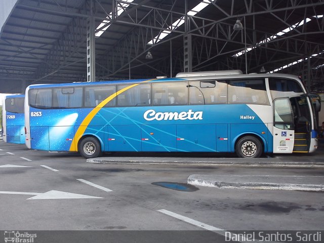 Viação Cometa 8263 na cidade de Praia Grande, São Paulo, Brasil, por Daniel Santos Sardi. ID da foto: 968454.