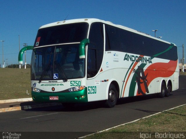Empresa de Transportes Andorinha 5250 na cidade de Marília, São Paulo, Brasil, por Igor  Rodrigues. Número da foto: #972638.