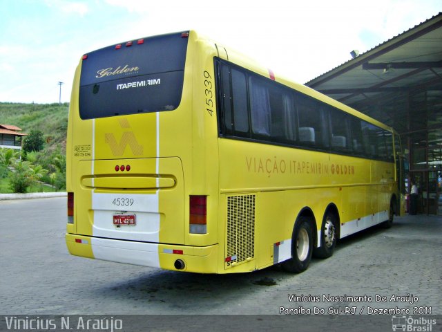 Viação Itapemirim 45339 na cidade de Paraíba do Sul, Rio de Janeiro, Brasil, por Vinicius N D Araújo. Número da foto: #971775.