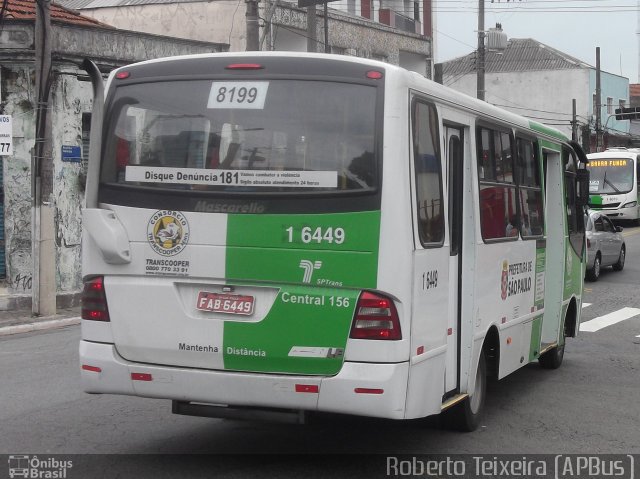 Transcooper > Norte Buss 1 6449 na cidade de São Paulo, São Paulo, Brasil, por Roberto Teixeira. ID da foto: 977274.