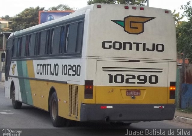 Empresa Gontijo de Transportes 10290 na cidade de Coronel Fabriciano, Minas Gerais, Brasil, por Joase Batista da Silva. ID da foto: 978534.