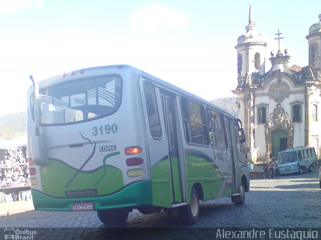 Turin Transportes 3190 na cidade de Ouro Preto, Minas Gerais, Brasil, por Alexandre Eustáquio. Número da foto: #978700.