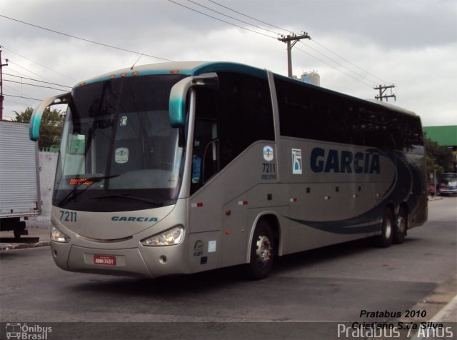 Viação Garcia 7211 na cidade de São Paulo, São Paulo, Brasil, por Cristiano Soares da Silva. ID da foto: 979502.