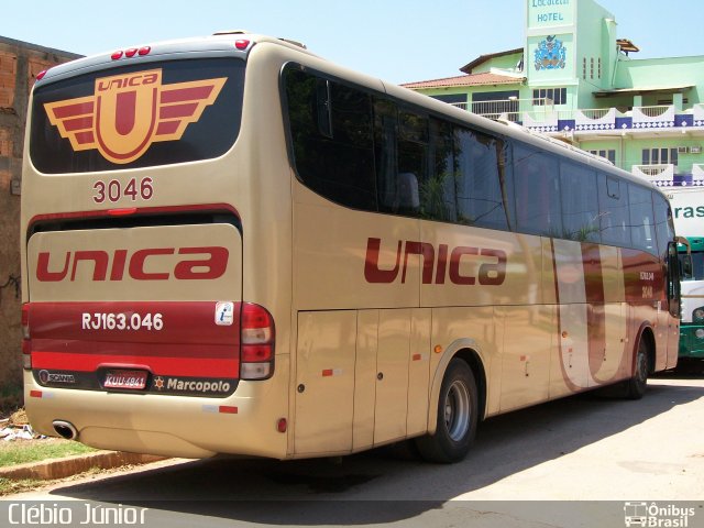 Transportes Única Petrópolis RJ 163.046 na cidade de Valparaíso de Goiás, Goiás, Brasil, por Clébio Júnior. Número da foto: #979979.