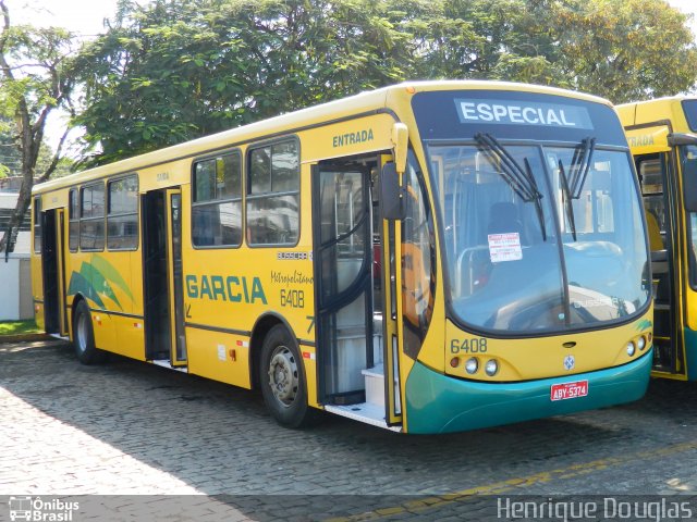 Viação Garcia 6408 na cidade de Londrina, Paraná, Brasil, por Henrique Douglas. ID da foto: 981749.