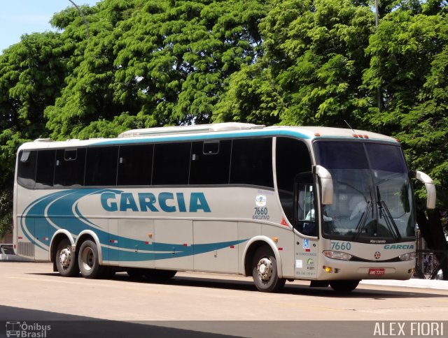 Viação Garcia 7660 na cidade de Maringá, Paraná, Brasil, por Alex Fiori. ID da foto: 981691.