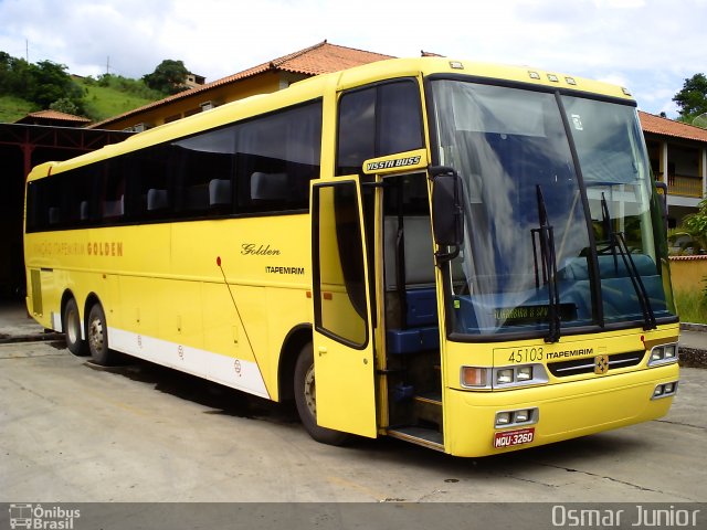 Viação Itapemirim 45103 na cidade de Paraíba do Sul, Rio de Janeiro, Brasil, por Osmar Junior. ID da foto: 984327.