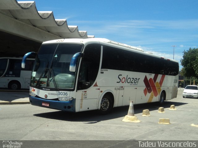 Solazer Transportes e Turismo 3036 na cidade de Cabo Frio, Rio de Janeiro, Brasil, por Tadeu Vasconcelos. Número da foto: #986571.