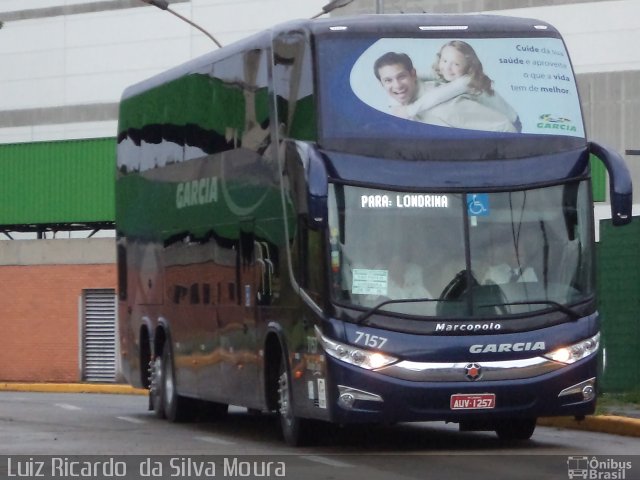 Viação Garcia 7157 na cidade de São Paulo, São Paulo, Brasil, por Luiz Ricardo  da Silva Moura. ID da foto: 987629.