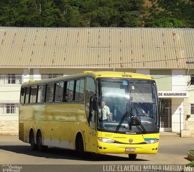 Viação Itapemirim 8067 na cidade de Manhumirim, Minas Gerais, Brasil, por Luiz Claudio . Número da foto: #988985.