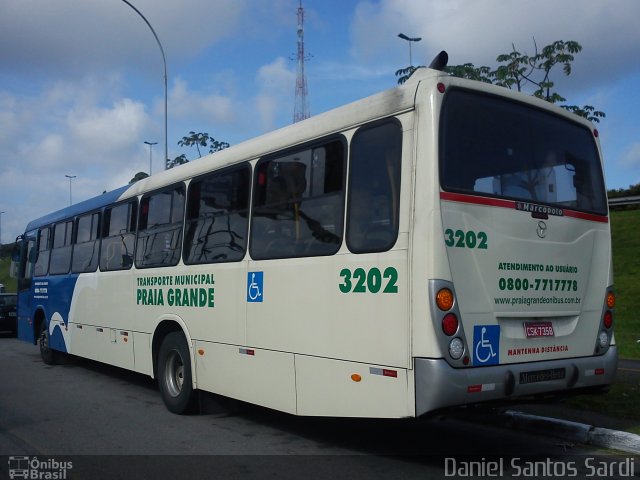 Viação Piracicabana Praia Grande 3202 na cidade de Praia Grande, São Paulo, Brasil, por Daniel Santos Sardi. Número da foto: #993345.