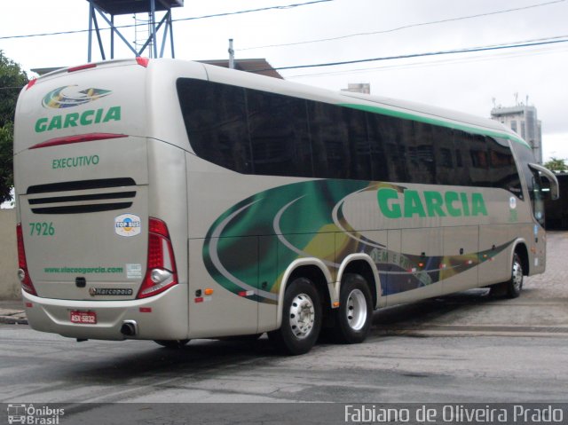 Viação Garcia 7926 na cidade de São Paulo, São Paulo, Brasil, por Fabiano de Oliveira Prado. Número da foto: #993475.