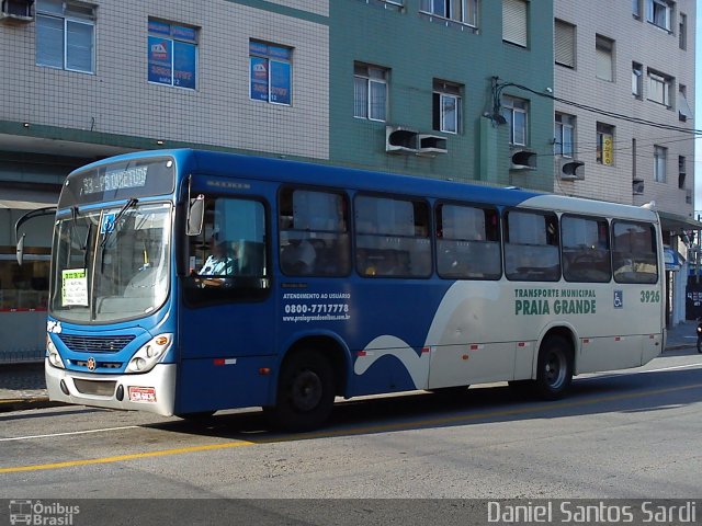 Viação Piracicabana Praia Grande 3926 na cidade de Praia Grande, São Paulo, Brasil, por Daniel Santos Sardi. Número da foto: #993870.