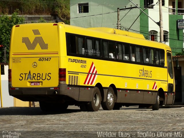 Viação Itapemirim 40147 na cidade de Teófilo Otoni, Minas Gerais, Brasil, por Welder Dias. ID da foto: 996679.