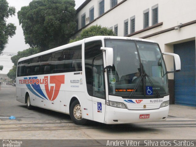 Viação Teresópolis RJ 203.031 na cidade de Rio de Janeiro, Rio de Janeiro, Brasil, por André Vitor  Silva dos Santos. Número da foto: #998800.
