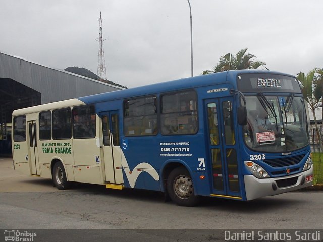 Viação Piracicabana Praia Grande 3203 na cidade de Praia Grande, São Paulo, Brasil, por Daniel Santos Sardi. Número da foto: #998940.