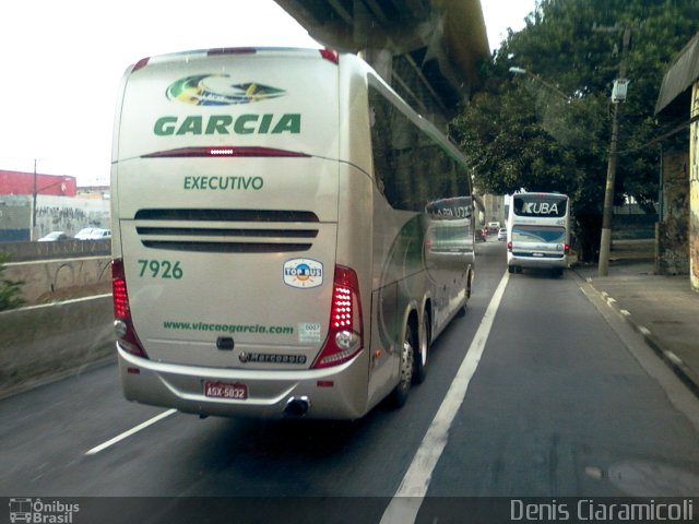Viação Garcia 7926 na cidade de São Paulo, São Paulo, Brasil, por Denis Ciaramicoli. Número da foto: #1004428.