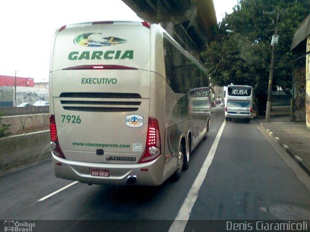 Viação Garcia 7926 na cidade de São Paulo, São Paulo, Brasil, por Denis Ciaramicoli. ID da foto: 1004428.