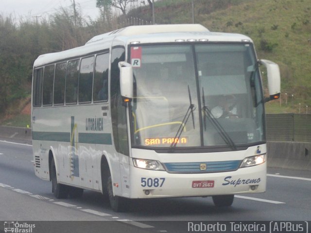 Litorânea Transportes Coletivos 5087 na cidade de Santa Isabel, São Paulo, Brasil, por Roberto Teixeira. Número da foto: #952945.
