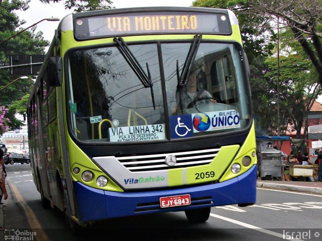 Empresa de Ônibus Vila Galvão 2059 na cidade de Guarulhos, São Paulo, Brasil, por Israel *. ID da foto: 952946.