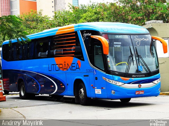 Litorânea Transportes Coletivos 5360 na cidade de São Paulo, São Paulo, Brasil, por Andrey Gustavo. Número da foto: #952949.