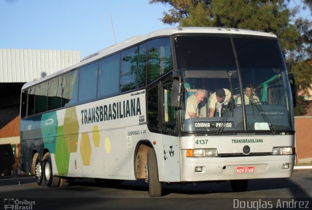 Transbrasiliana Transportes e Turismo 4137 na cidade de Goiânia, Goiás, Brasil, por Douglas Andrez. Número da foto: #958492.