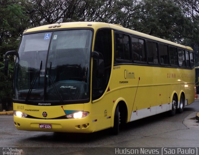 Viação Itapemirim 8103 na cidade de São Paulo, São Paulo, Brasil, por Hudson Neves. ID da foto: 961106.