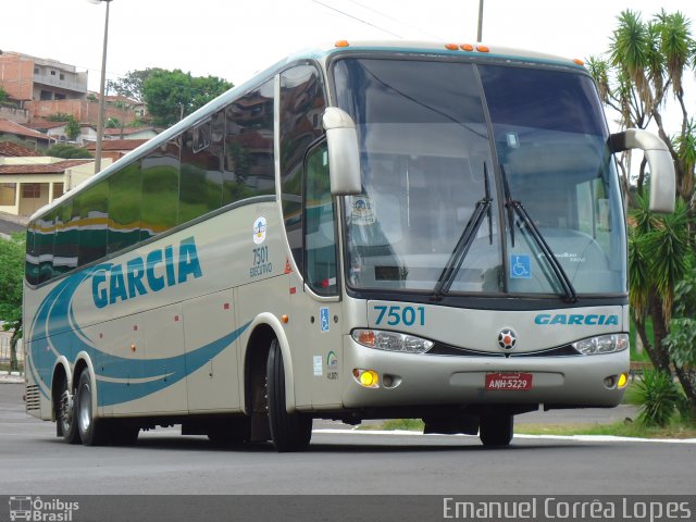 Viação Garcia 7501 na cidade de Bauru, São Paulo, Brasil, por Emanuel Corrêa Lopes. Número da foto: #961693.