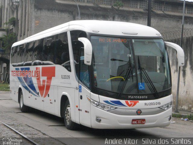 Viação Teresópolis RJ 203.019 na cidade de Rio de Janeiro, Rio de Janeiro, Brasil, por André Vitor  Silva dos Santos. Número da foto: #962604.