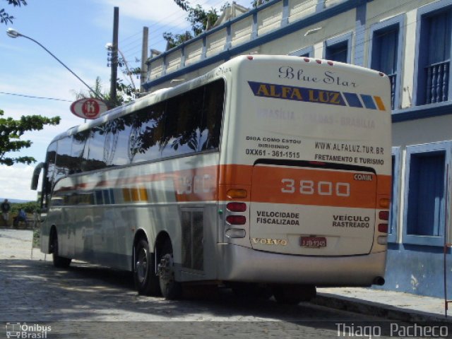 Alfa Luz Viação Transportes 3800 na cidade de Januária, Minas Gerais, Brasil, por Thiago  Pacheco. Número da foto: #1006581.