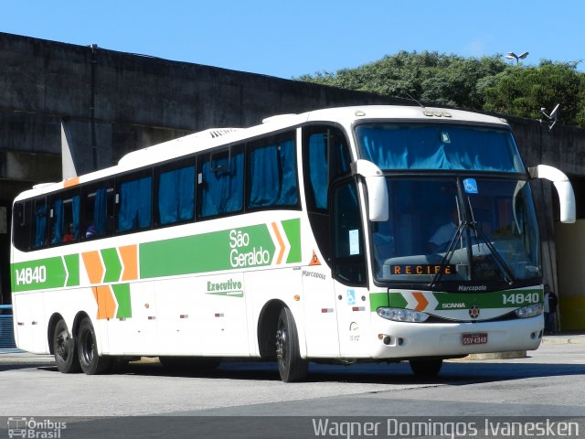 Cia. São Geraldo de Viação 14840 na cidade de Curitiba, Paraná, Brasil, por Wagner Domingos Ivanesken. ID da foto: 1006457.