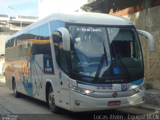 Auto Viação 1001 RJ 108.998 na cidade de Rio de Janeiro, Rio de Janeiro, Brasil, por Lucas Alvim. ID da foto: 1024152.