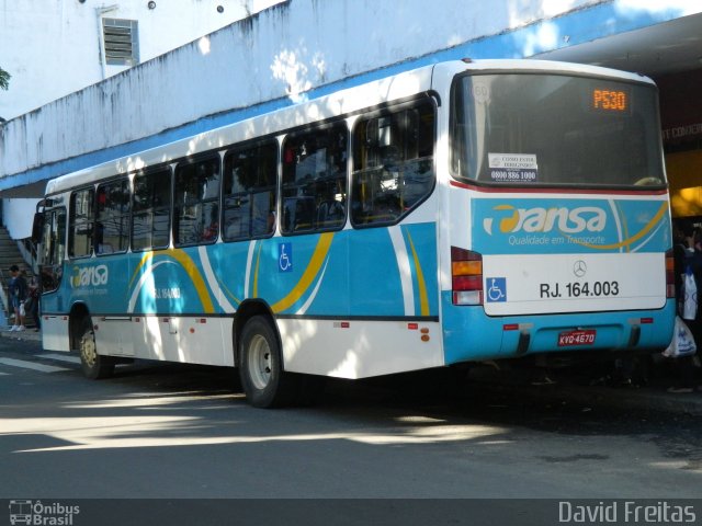 TRANSA - Transa Transporte Coletivo RJ 164.003 na cidade de Três Rios, Rio de Janeiro, Brasil, por David Freitas. ID da foto: 1024491.