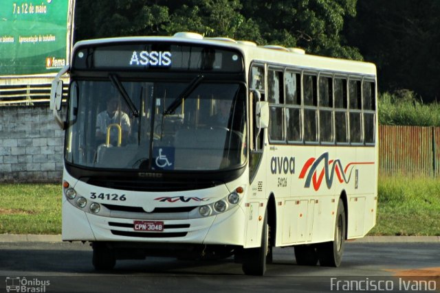 AVOA - Auto Viação Ourinhos Assis 34126 na cidade de Assis, São Paulo, Brasil, por Francisco Ivano. Número da foto: #1027157.