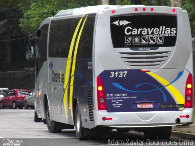 Caravellas Transportes e Turismo 3137 na cidade de Cubatão, São Paulo, Brasil, por Adam Xavier Rodrigues Lima. ID da foto: 1032000.