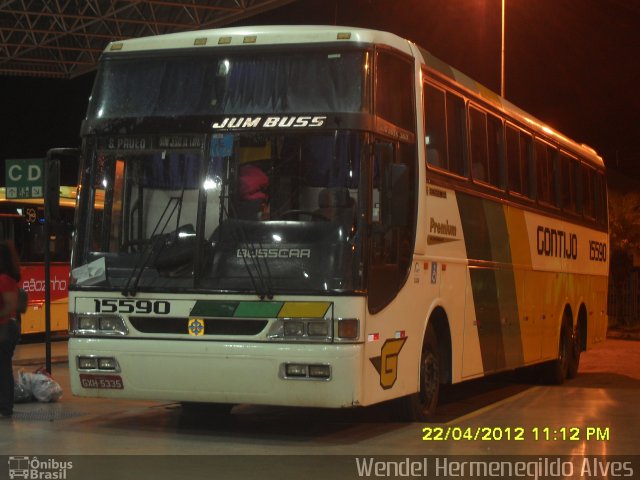 Empresa Gontijo de Transportes 15590 na cidade de Patos de Minas, Minas Gerais, Brasil, por Wendel Hermenegildo Alves. Número da foto: #1033800.