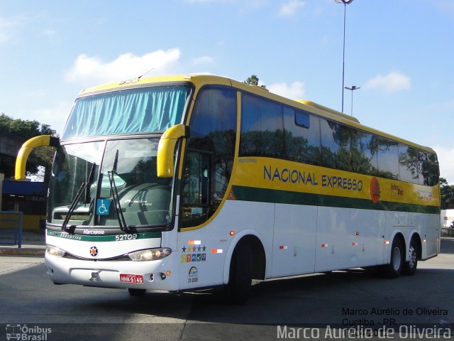 Nacional Expresso 52709 na cidade de Curitiba, Paraná, Brasil, por Marco Aurélio de Oliveira. ID da foto: 1036756.