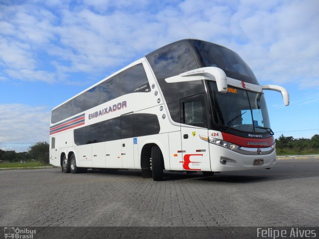 Expresso Embaixador 424 na cidade de Pelotas, Rio Grande do Sul, Brasil, por Felipe Alves. Número da foto: #1007898.