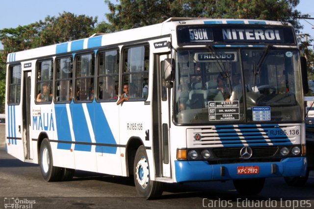 Viação Mauá RJ 185.136 na cidade de São Gonçalo, Rio de Janeiro, Brasil, por Carlos Eduardo Lopes. Número da foto: #1044704.