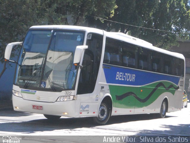 Bel-Tour Transportes e Turismo 322 na cidade de Rio de Janeiro, Rio de Janeiro, Brasil, por André Vitor  Silva dos Santos. Número da foto: #1047375.