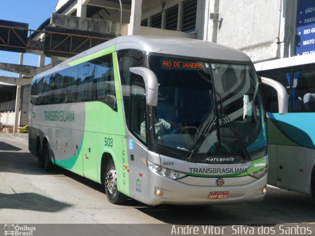 Transbrasiliana Transportes e Turismo 51013 na cidade de Rio de Janeiro, Rio de Janeiro, Brasil, por André Vitor  Silva dos Santos. Número da foto: #1047359.