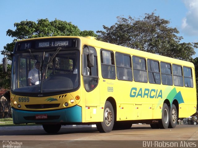 Viação Garcia 6999 na cidade de Maringá, Paraná, Brasil, por Robson Alves. ID da foto: 1049631.