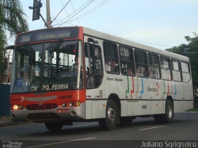 Auto Viação Beira Rio 10020 na cidade de Piracicaba, São Paulo, Brasil, por Juliano Sgrigneiro. Número da foto: #1053224.