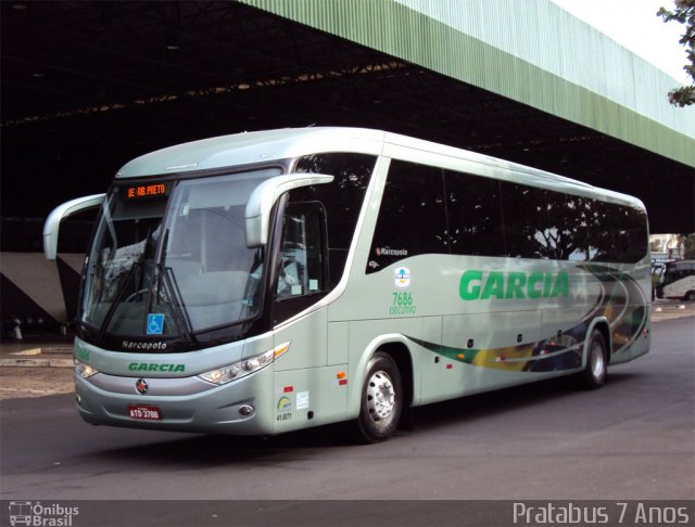 Viação Garcia 7686 na cidade de Bauru, São Paulo, Brasil, por Cristiano Soares da Silva. ID da foto: 1054483.