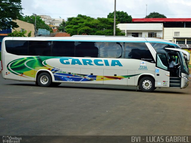 Viação Garcia 7236 na cidade de Telêmaco Borba, Paraná, Brasil, por Lucas Gabriel. ID da foto: 1056057.