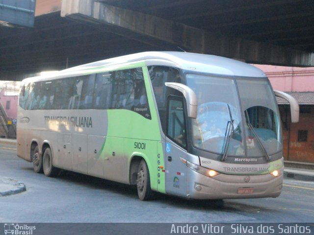 Transbrasiliana Transportes e Turismo 51001 na cidade de Rio de Janeiro, Rio de Janeiro, Brasil, por André Vitor  Silva dos Santos. Número da foto: #1056497.