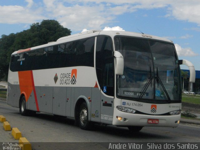 Viação Cidade do Aço RJ 174.054 na cidade de Resende, Rio de Janeiro, Brasil, por André Vitor  Silva dos Santos. Número da foto: #1058941.