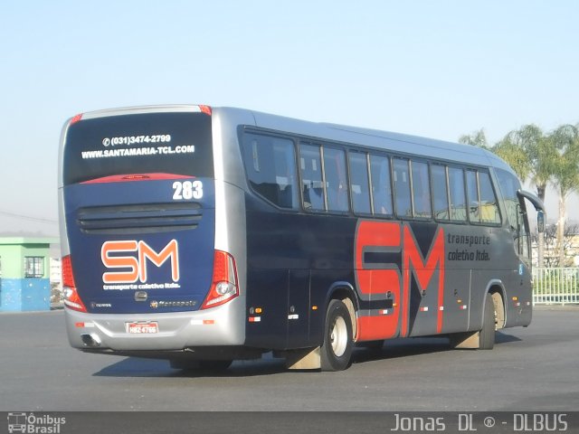 Transporte Coletivo Santa Maria 283 na cidade de Nova Serrana, Minas Gerais, Brasil, por Jonas  de Luca. Número da foto: #1058855.