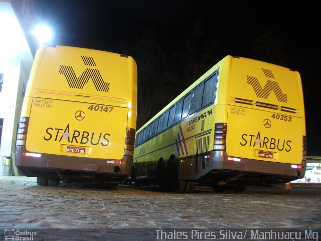 Viação Itapemirim 40147 na cidade de Manhuaçu, Minas Gerais, Brasil, por Thales Pires Silva. ID da foto: 1058857.