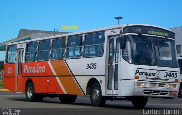 Viação Paraúna 3485 na cidade de Goiânia, Goiás, Brasil, por Carlos Júnior. ID da foto: 1061205.